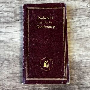 Nelson Websters Vest Pocket Dictionary Vintage‎ Maroon Gold Travel Size